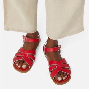 Women’s Salt Water Original Red Leather Sandals Waterproof Classic Strappy 8